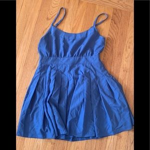 Blue pleated a line dress